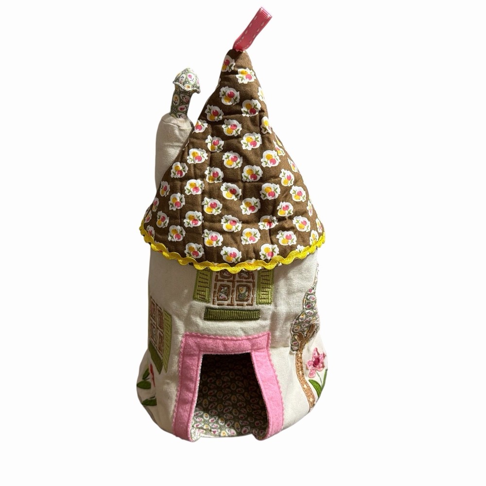 Pottery Barn Mouse House With 4 Mice Fabric Rare Dollhouse